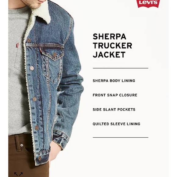 Levi's Blue Sherpa Trucker Jacket - Picture 3 of 13
